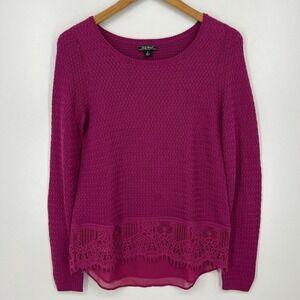 Lucky Brand Sweater Women's Size S Purple Lightweight Round Neck‎